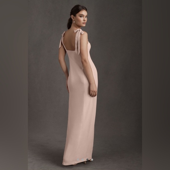 BHLDN Antonia Georgette Dress in Blush - Picture 2 of 5